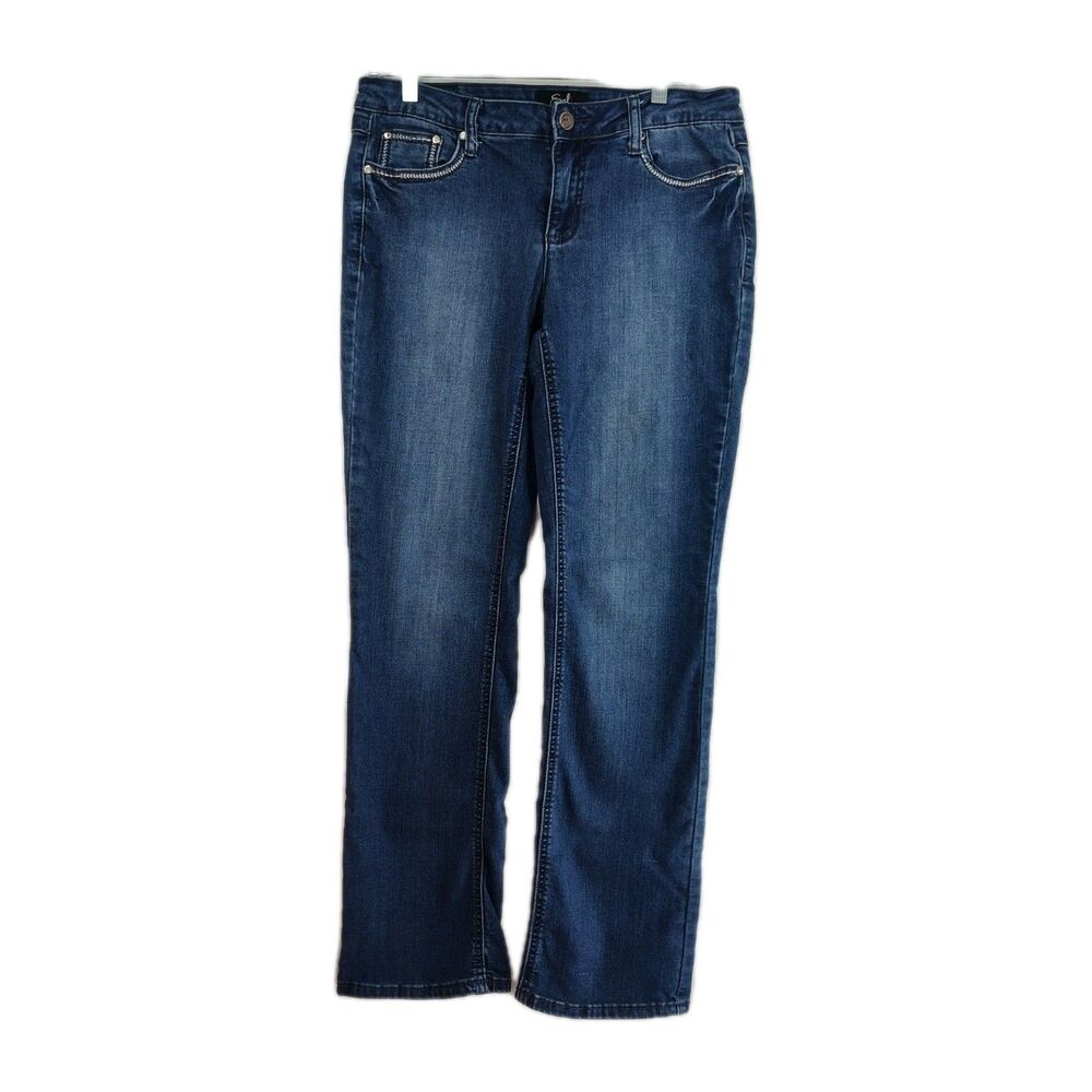 🔥🔥🔥Earl Jean, Women's Jeans, Size 8, Embroidered Bootcut🔥🔥🔥 VGC‎
